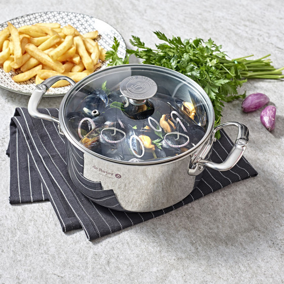 Stainless steel stewpan MILADY Ø24cm with glass lid