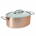 Copper oval stewpan INOCUIVRE with lid