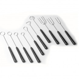 Assortiment de 10 broches à tremper (pour chocolat) en inox