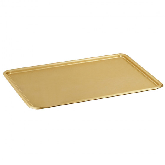 ALUMINIUM ROUND-EDGE PASTRY TRAY GOLD