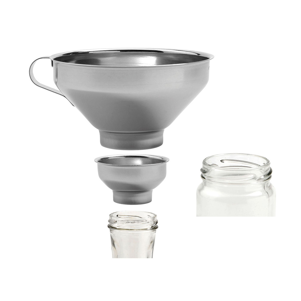 Small Hearthrousy Jam Funnel Stainless Steel Large Opening Funnel Adjustable Funnel Kitchen Jam Preserving Funnel S/L Wide Neck Can Funnel with Large Diameter For Packing 