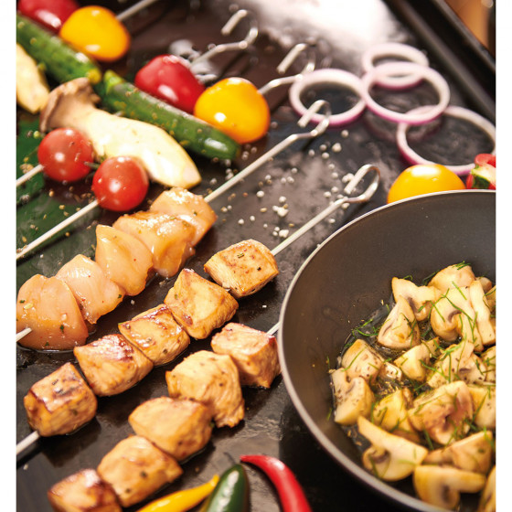 Satz von 10 Grillspießen Edelstahl 40cm