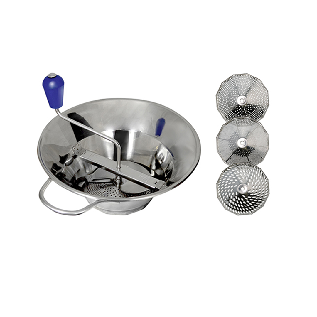 Stainless steel Food mill N°3 with 3 sieves 1,5-2,5-4mm - de Buyer