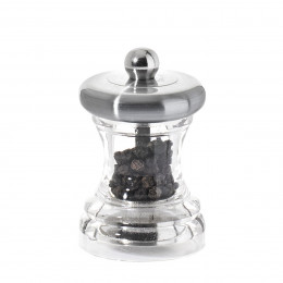 Pepper mill stainless steel and transparent acrylic 7 cm VOLTE