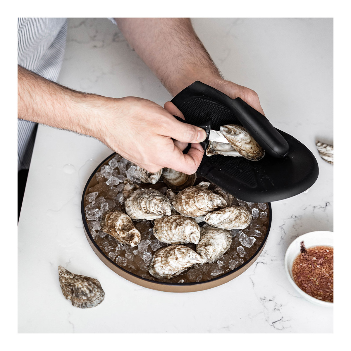 Clic'huîtres - couteau à huîtres et support