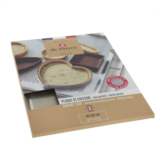 Perforated stainless steel tray