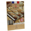 Baking tray for 3 baguettes, perforated stainless steel