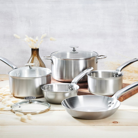 Stainless steel saucepan ALCHIMY Set of 8 pieces