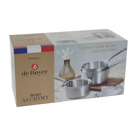 Stainless steel saucepan Set of 3 ALCHIMY Ø16-18-20cm