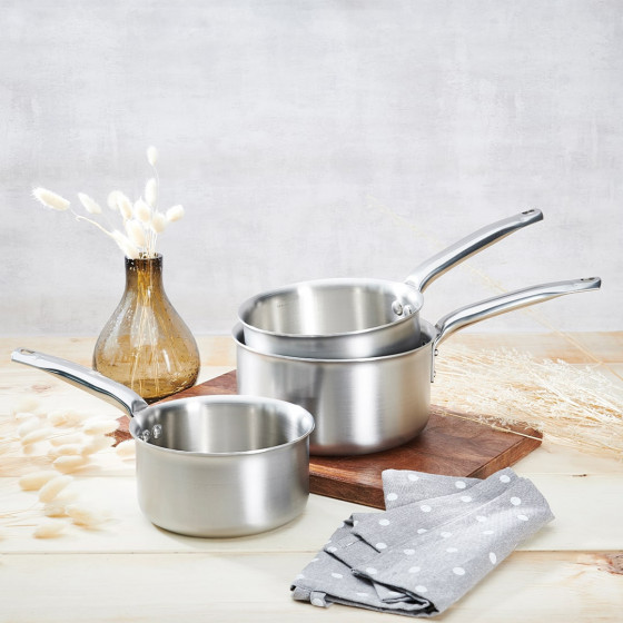 Stainless steel saucepan Set of 3 ALCHIMY Ø16-18-20cm