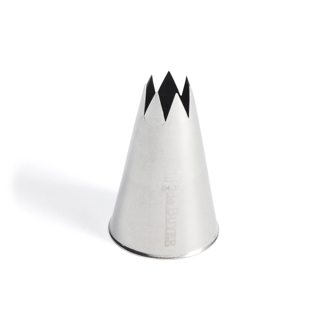 STAINLESS STEEL STAR NOZZLE, stainless steel, e7 7 teeth ø 1,3cm, Pastry nozzles De Buyer