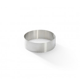 Cercle à tarte inox perforé VALRHONA Ø10,5cm H.3,5cm