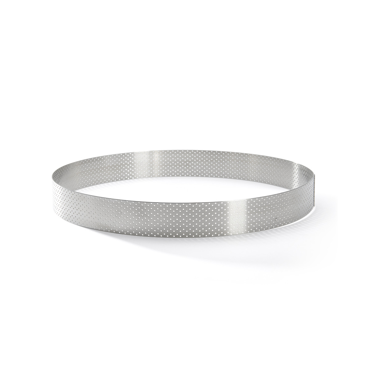 Round tart ring Ht 3,5 cm VALRHONA, perforated stainless steel ...