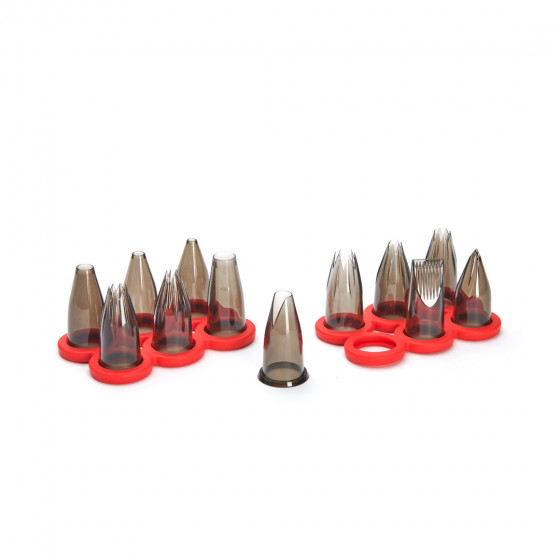 SET CATERER : 12 ASSORTED NOZZLES & STAND