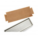 Rectangular tart mould and non-stick baking sheets, perforated stainless steel