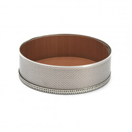 Round cake mould and non-stick baking sheets, perforated stainless steel