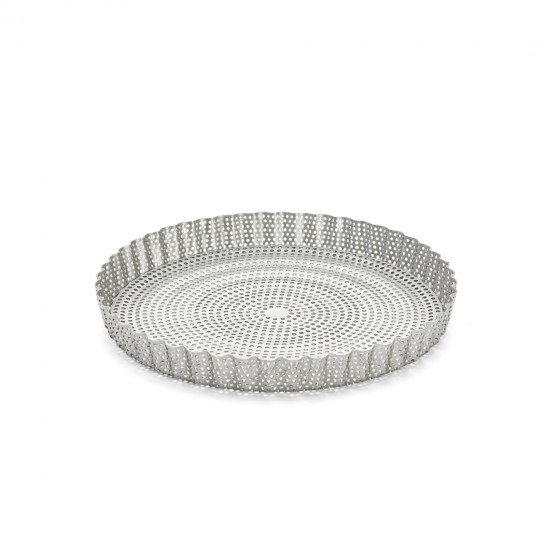 Moule à tarte inox perforé Ø24cm + 2 feuilles de cuisson antiadhésive