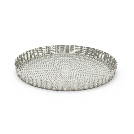 Geriffelte Backform aus Edelstahl Ø28cm + 2 Antihaft-Backtrennfolien