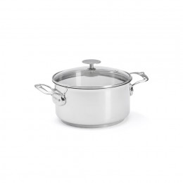 Stainless steel stewpan MILADY Ø20cm with glass lid