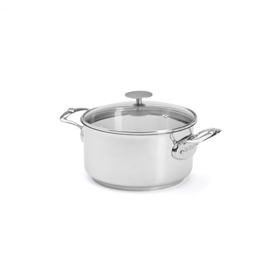 Stainless steel stewpan MILADY Ø20cm with glass lid
