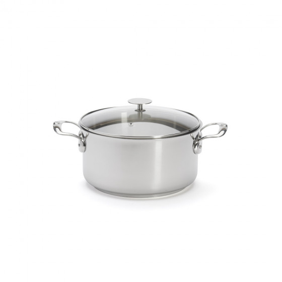 Stainless steel stewpan MILADY Ø24cm with glass lid