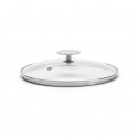 Glass lid with stainless steel knob