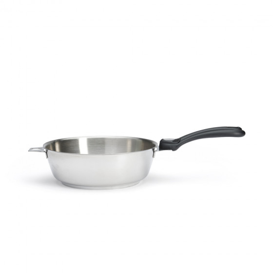 Removable Stainless steel riveted sauté-pan MILADY TWISTY Ø24cm
