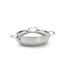 Stainless steel riveted sauté-pan with lid AFFINITY Ø28cm