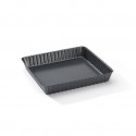 Square tart mould removable bottom, non-stick steel