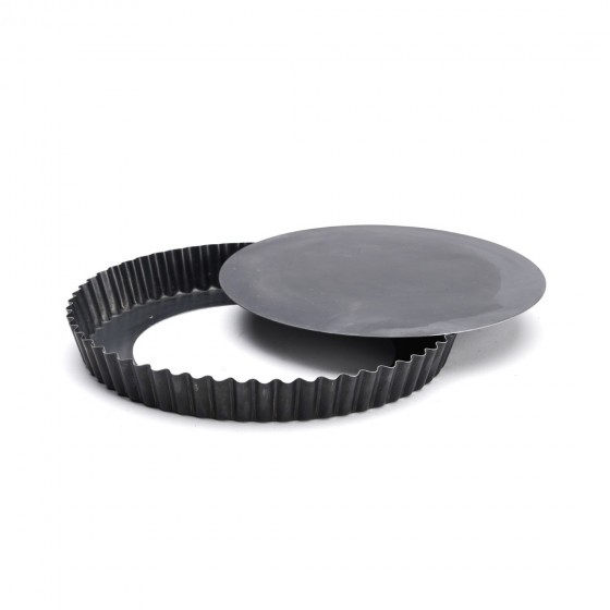 Fluted tart mould removable bottom, steel