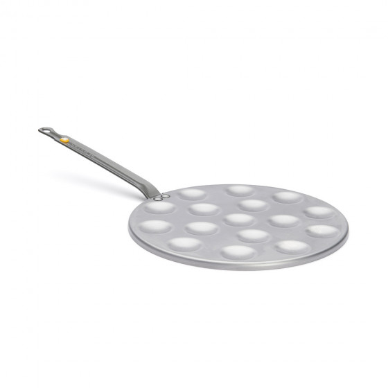 Steel Poffertjes pan and mini-blinis MINERAL B Ø27cm - 16 Poffertjes Ø4cm