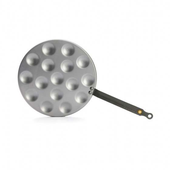 Steel Poffertjes pan and mini-blinis MINERAL B Ø27cm - 16 Poffertjes Ø4cm