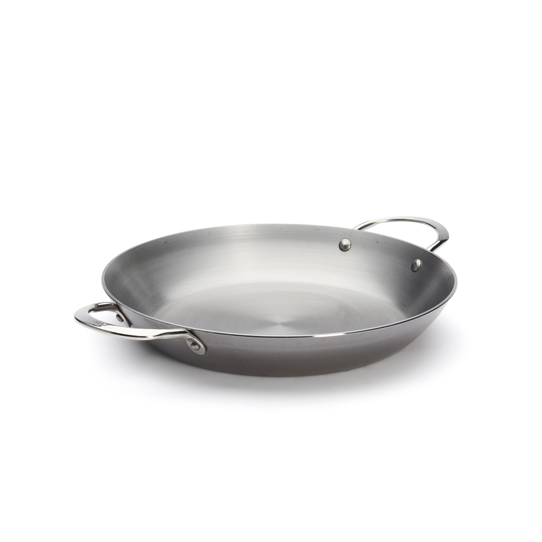 De Buyer Poêle à Paëlla MINERAL B 32cm - Acier Français, Tous Feux, Anti-Adhérence Naturelle