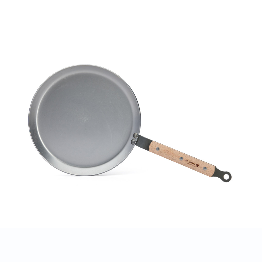 DE BUYER Poêle à Crêpes 26 Cm En Acier Minéral B-Bois - Compatible Induction - Qualité Professionnelle