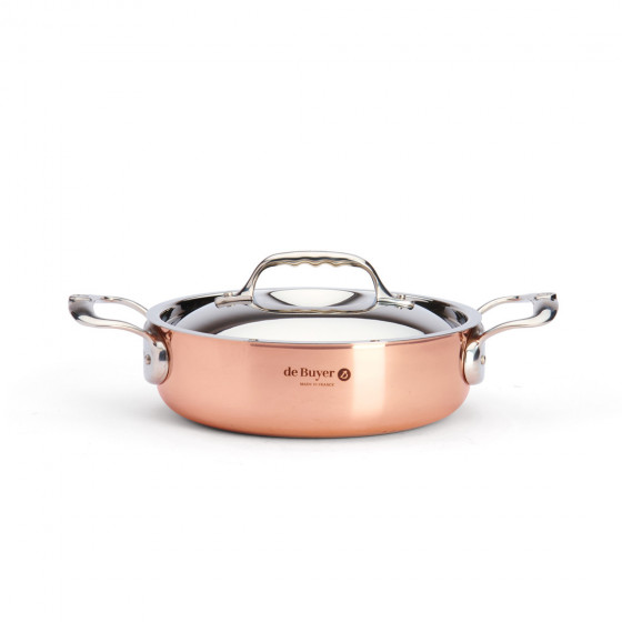 Copper sauté-pan with lid PRIMA MATERA Ø20cm - stainless steel handle