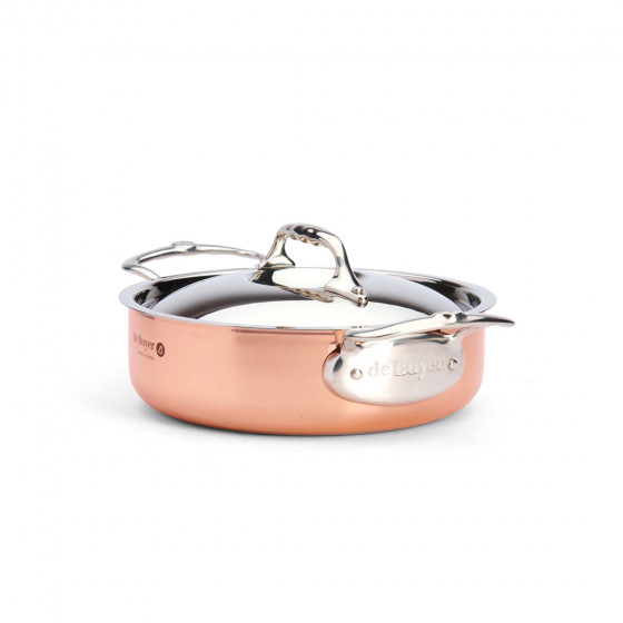Copper sauté-pan with lid PRIMA MATERA Ø20cm - stainless steel handle