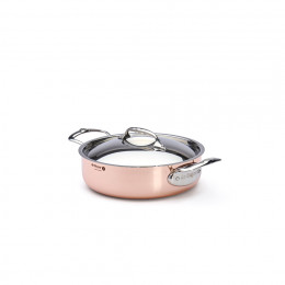 Copper sauté-pan with lid PRIMA MATERA Ø24cm - stainless steel handle