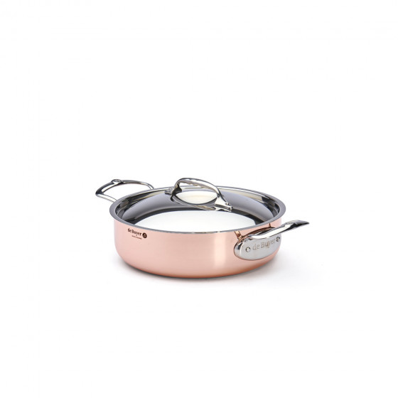 Copper sauté-pan with lid PRIMA MATERA Ø24cm - stainless steel handle