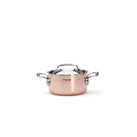 Copper stewpan with lid PRIMA MATERA Ø16cm - stainless steel handle