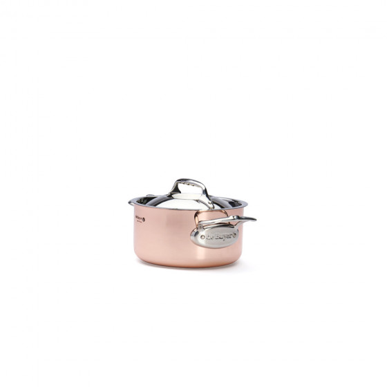 Copper stewpan with lid PRIMA MATERA Ø16cm - stainless steel handle