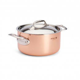 Copper stewpan with lid PRIMA MATERA Ø24cm - stainless steel handle