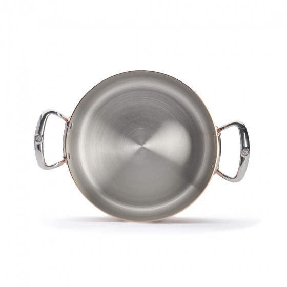 Copper stewpan with lid PRIMA MATERA Ø28cm - stainless steel handle
