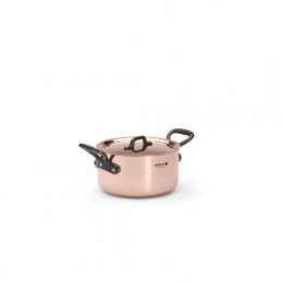 Copper stewpan with lid PRIMA MATERA Tradition Ø16cm - cast iron handles