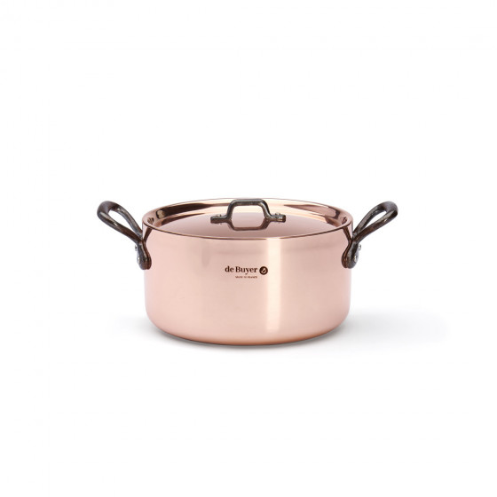 Copper stewpan with lid PRIMA MATERA Tradition Ø20cm - cast iron handles