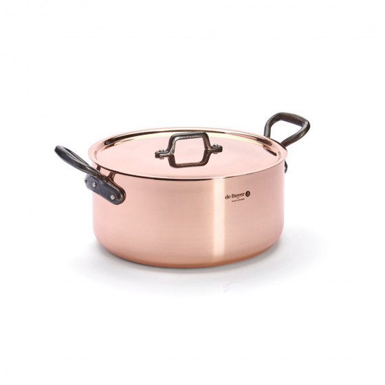 Copper stewpan with lid PRIMA MATERA Tradition Ø28cm - cast iron handles