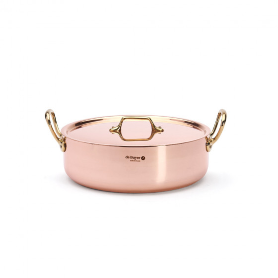 Copper sauté-pan with lid INOCUIVRE