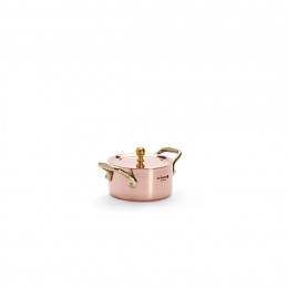 Copper stewpan INOCUIVRE Ø10cm with lid and brass handles