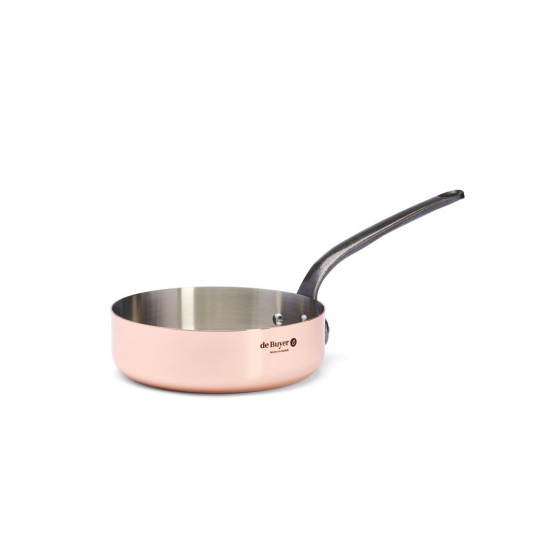 Sauteuse Kupfer-Edelstahl INOCUIVRE Ø20cm mit Gusseisengriff