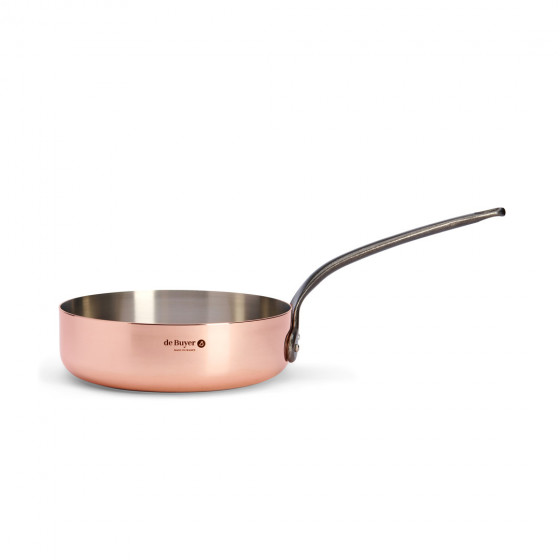 Sauteuse Kupfer-Edelstahl INOCUIVRE Ø24cm mit Gusseisengriff
