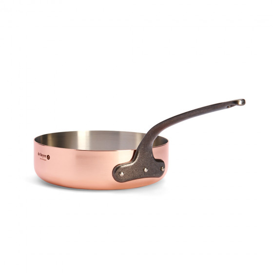 Sauteuse Kupfer-Edelstahl INOCUIVRE Ø24cm mit Gusseisengriff